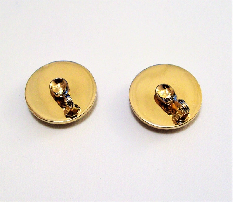 Monet Leaf Button Clip on Earrings Gold Tone Vintage PATD - Etsy