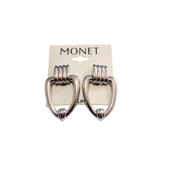 Monet earrings silver hoops best sale