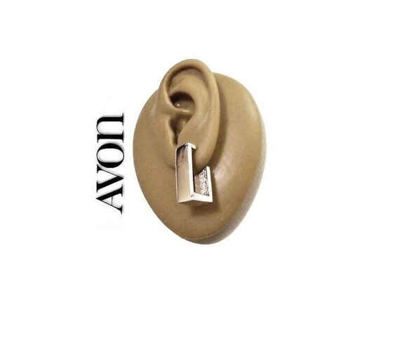 Avon Square Hoops Pierced Post Stud Earrings Silv… - image 10