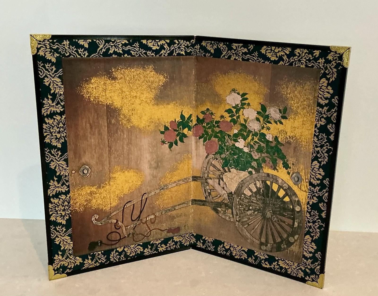 Gold Japanese Folding Screen - Etsy