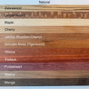 1/8" x 3/4-1" Wood Accent Strips - Cutting Board Kit - Maple Cherry Jatoba Tigerwood Oticica Padauk Walnut Wenge Purpleheart