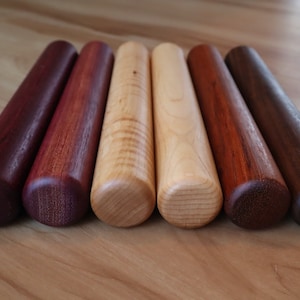 1 3/8" x 9" Straight Wood Rolling Pin - Maple, Jatoba, Purpleheart, Tornillo, Walnut