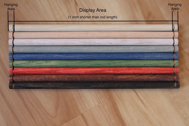 Wood Wall Hanging Rod Custom Length / Size Free Shipping Etsy