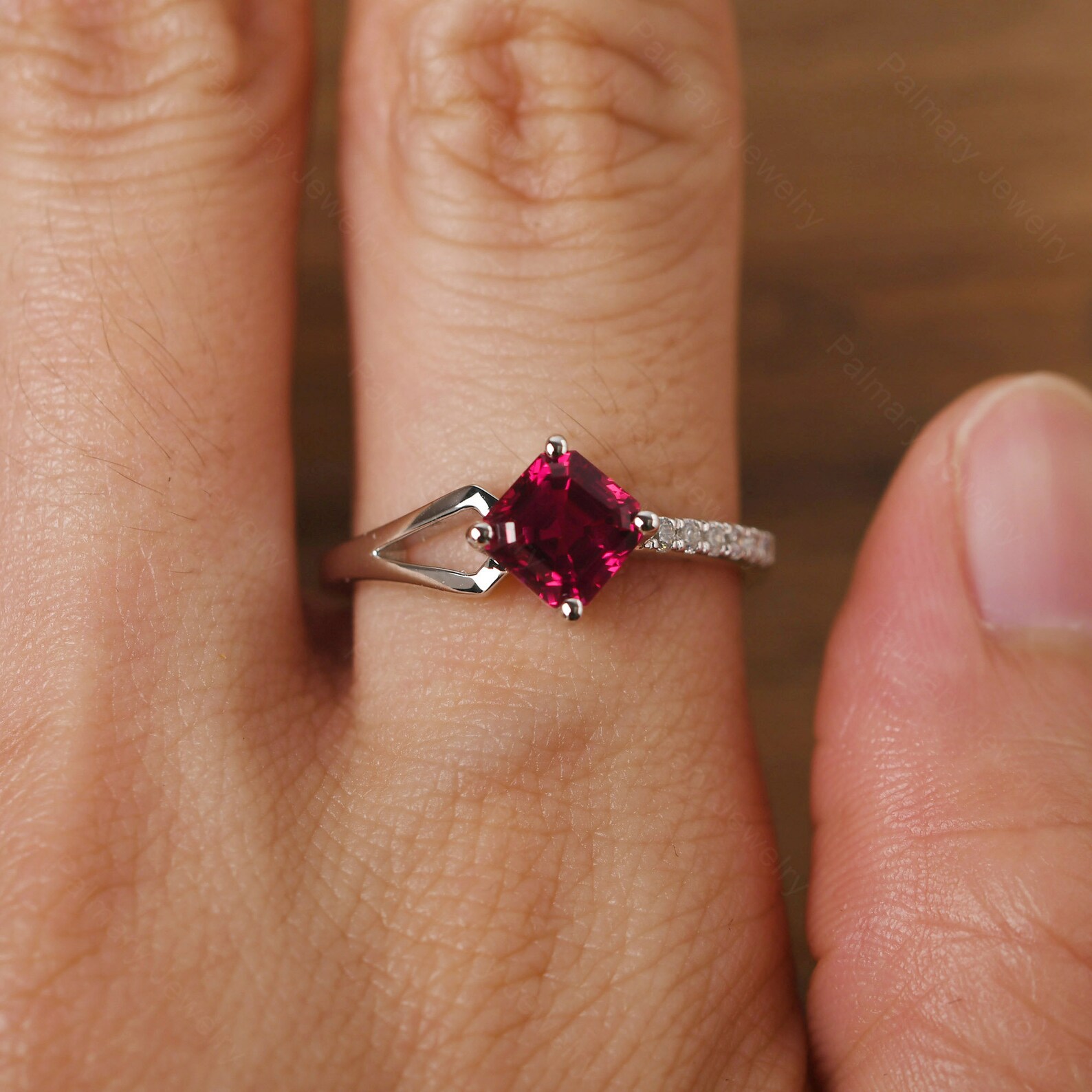 Delicate 1.50 Carat Ruby Engagement Ring Sterling Silver - Etsy