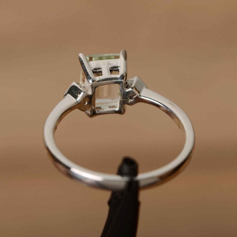 groene amethist ring smaragd geslepen sterlingzilveren verlovingsring voor vrouwen afbeelding 2