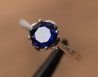 Saphir Ringe Silber Solitär Ringe Saphir Ringe Silber Solitär Ring Saphir Silber Ring