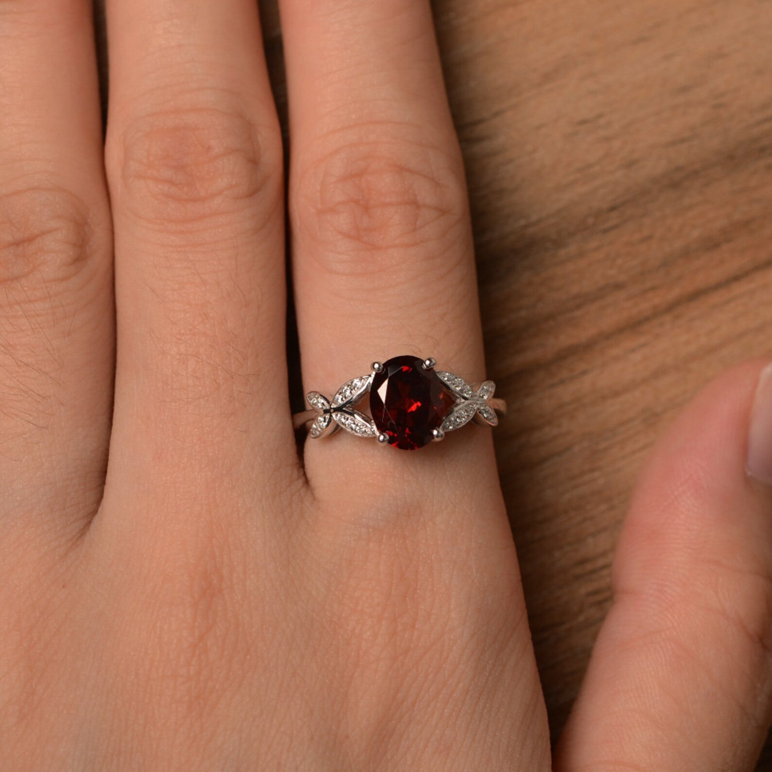 Anniversary Ring Natural Red Ring January Etsy
