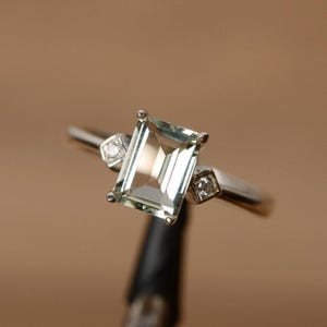 groene amethist ring smaragd geslepen sterlingzilveren verlovingsring voor vrouwen afbeelding 1