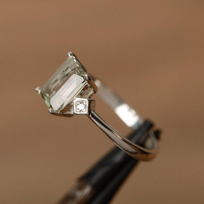 groene amethist ring smaragd geslepen sterlingzilveren verlovingsring voor vrouwen afbeelding 3