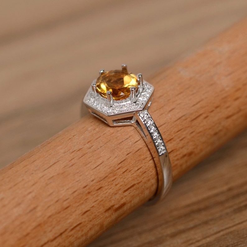 Natural citrine ring November Birthstone wedding promise ring | Etsy