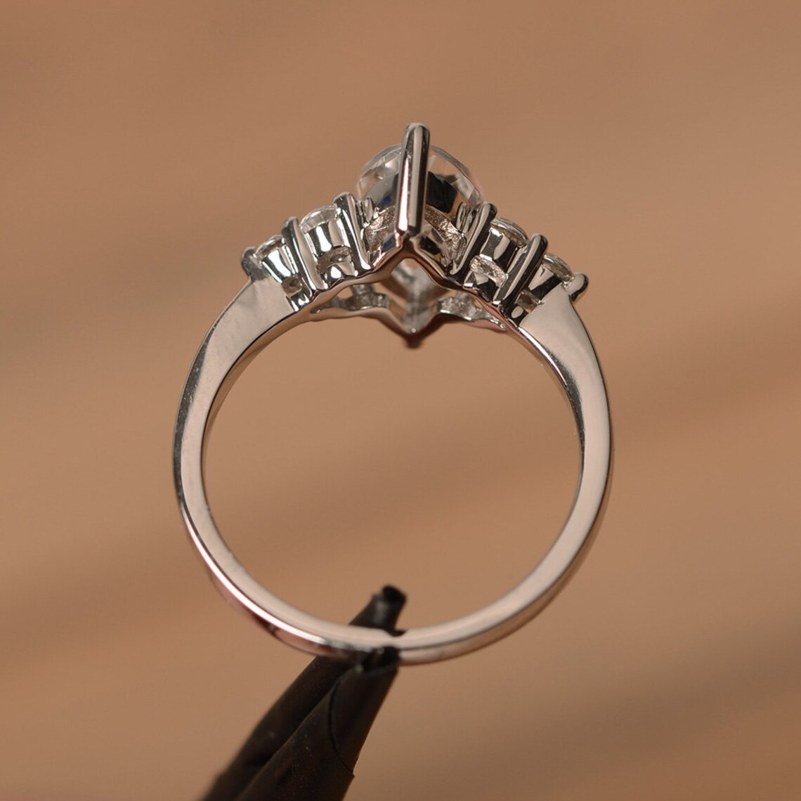Natural White Topaz Ring Anniversary Ring Marquise Cut - Etsy