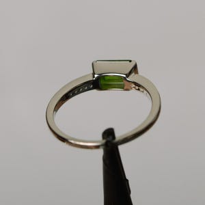 natürlicher Diopsid Ring Smaragdschliff Ring Grüner Edelstein Sterling Silber Ring Verlobungsring Chromdiopsid Verlobungsring für sie Bild 2
