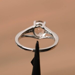 morganite ring oval cut pink gemstone ring sterling silver engagement ring for women image 3