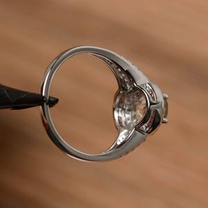 halo natural green amethyst ring anniversary ring sterling silver ring oval cut gemstone image 3
