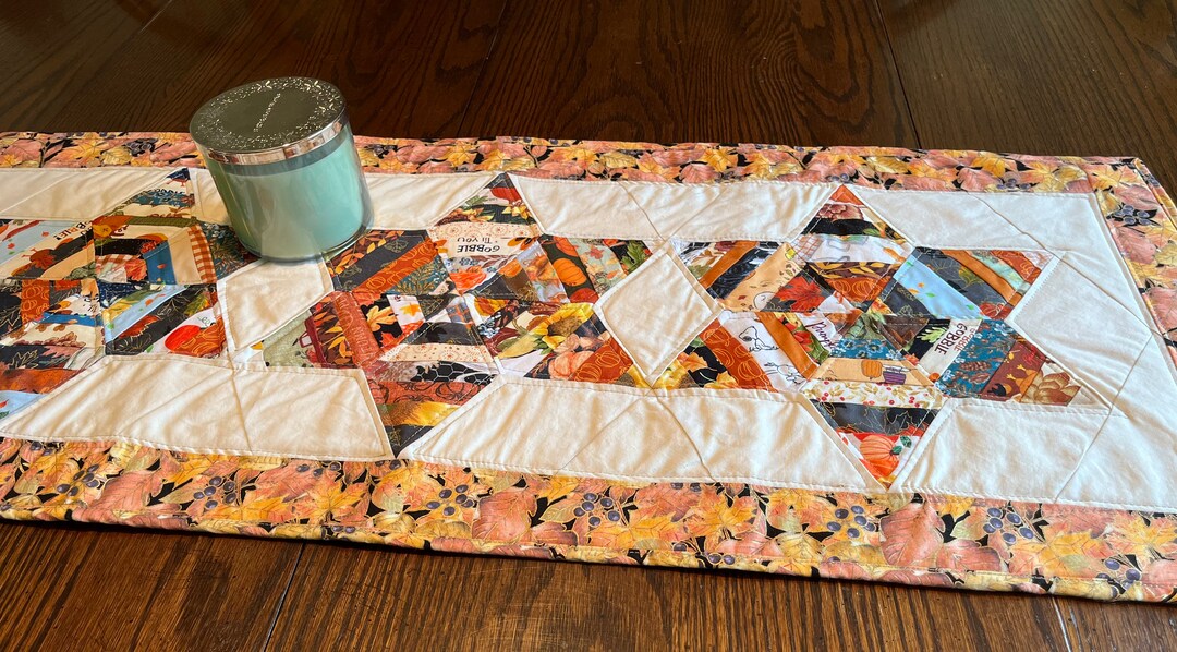 Handmade Quilted Table Runner Autumn Stars - Etsy