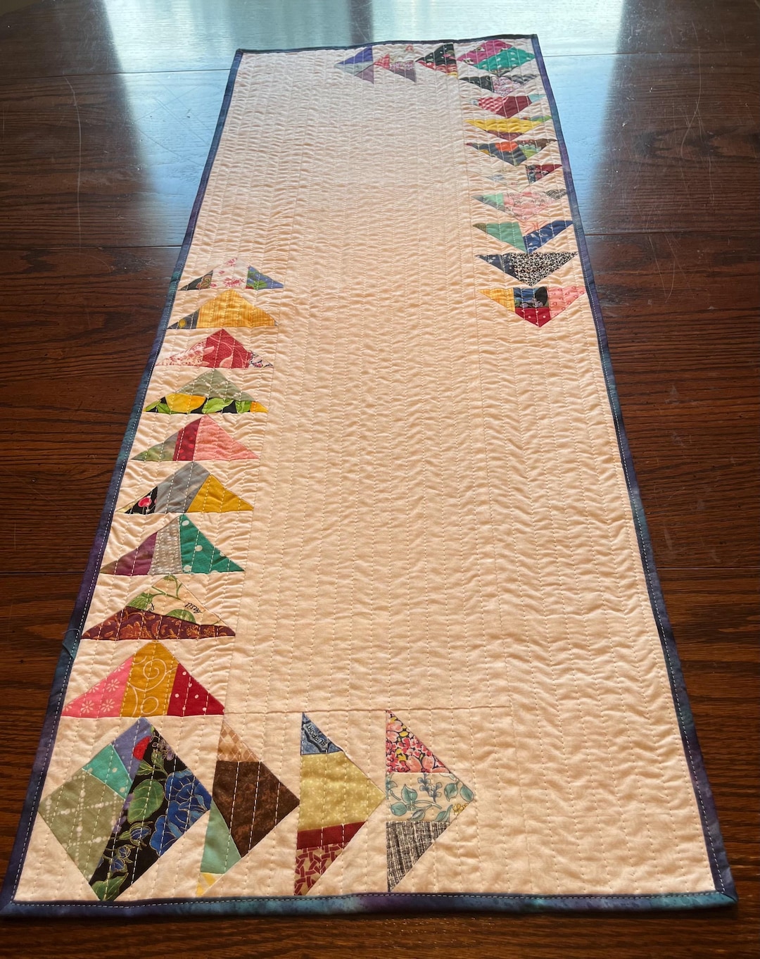 Handmade Quilted Table Runner Scrappy Flying Geese - Etsy