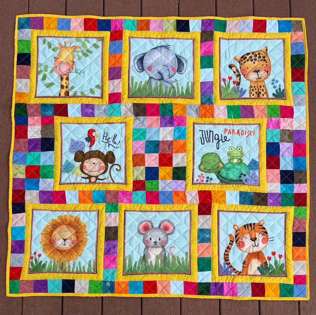 Handmade Baby Quilt - Baby Jungle Animals - Etsy