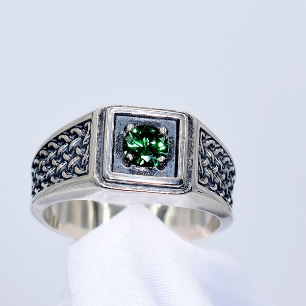 Mens Birthstone Ring Etsy