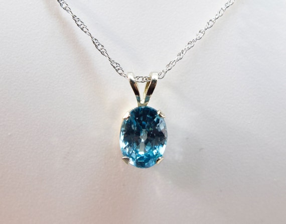 blue zircon pendant