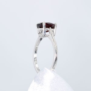 Garnet Ring, 10x7mm 2 plus carat, Pear Shaped Genuine Gemstone Solitaire Ring Set in 925 Sterling Silver image 6