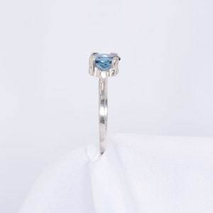 London Blue Ring, Genuine Gemstone 8x6mm 1.5ct Double Prong Ring Set in 925 Sterling Silver Solitaire Ring image 5