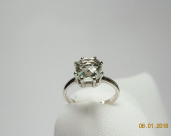 Prasiolite Ring Green Amethyst Ring 