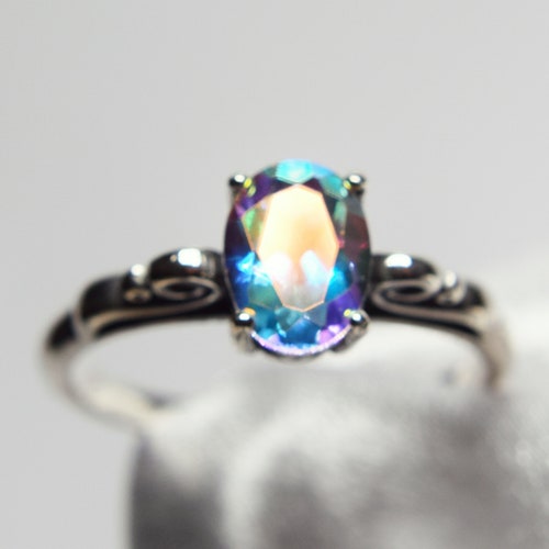 Pierre Mystic Topaz Naturelle 8x6mm - Splendide, Couleurs Iridescentes, Sans Emballage