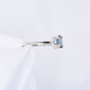 London Blue Ring, Genuine Gemstone 8x6mm 1.5ct Double Prong Ring Set in 925 Sterling Silver Solitaire Ring image 2