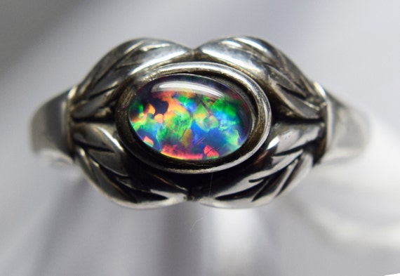 Opal Ring Genuine Coober Pedy Australian Triplet 7x5mm Oval | Etsy