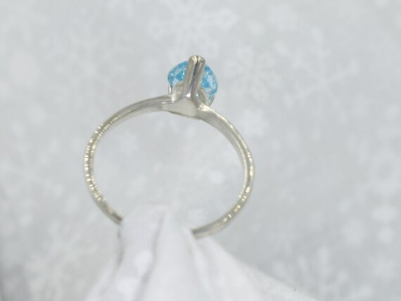 Women's Heart Blue Simulated Topaz Promise Ring - 925 Sterling Silver Band, Size 9