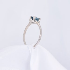 London Blue Ring, Genuine Gemstone 8x6mm 1.5ct Double Prong Ring Set in 925 Sterling Silver Solitaire Ring image 7