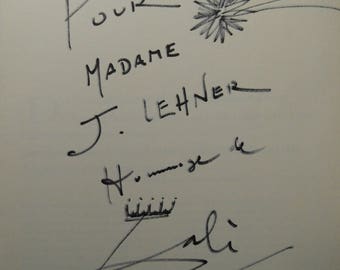 Salvador Dali: hand signed catalogue/ book with drawing and dedication