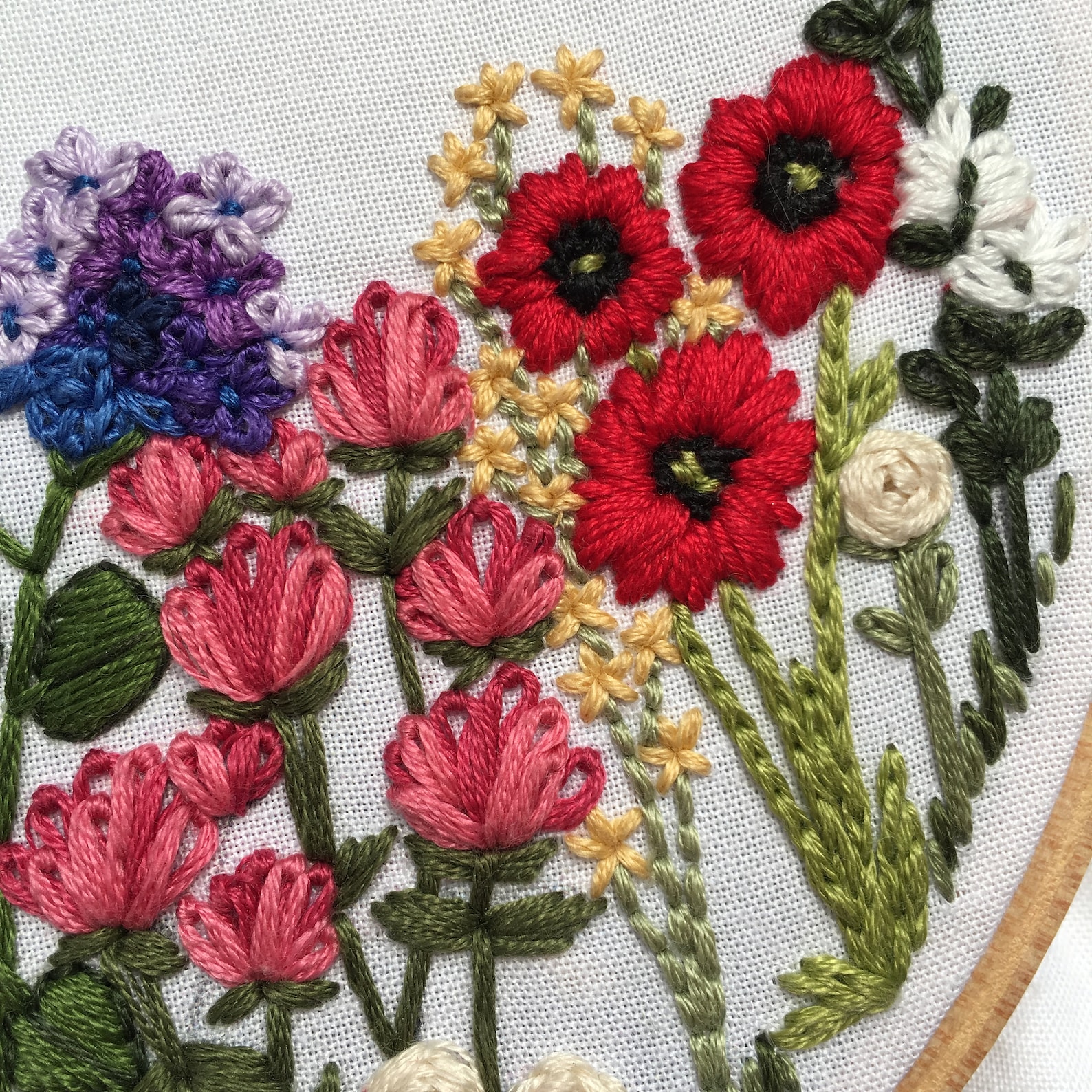 PrePrinted Fabric Embroidery Pattern // Flower Embroidery Etsy