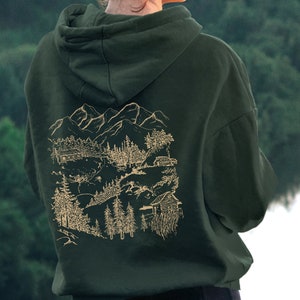 Nature Hoodie | Forestcore Aesthetic | Nature Shirt | Cottagecore Clothing | Y2K hoodie | Camping Sweater Hooded Sweater | National Parks |