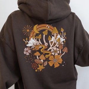 Moon Child | Boho Mushroom Hoodie | Cottagecore Hoodie | Mushroom Clothing | Nature Hoodie | Forestcore Cottage Core Hoodie