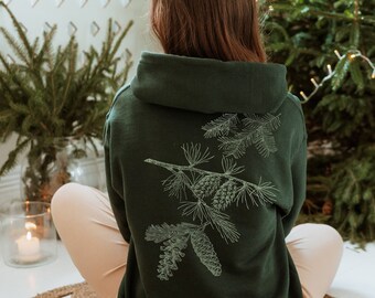 Forest Green Hoodie | Goblincore Hoodie | Watercolor Forest Green Hoodie | Cottagecore Clothing | Witchy Clothing | Granola Girl