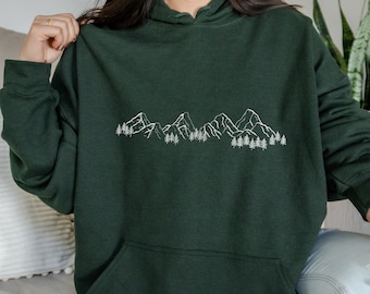 Nature Hoodie | Mountain Hoodie | Green Camping Hoodie | Pine Trees Hoodie | Forestcore Hiking Gift | Forest Hoodie | Take a Hike Shirt