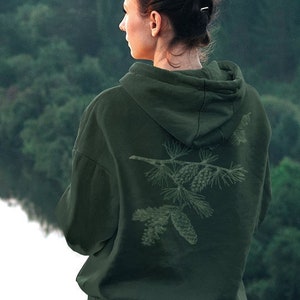 Sage Green Aesthetic Goblincore Hoodie | Watercolor Forest Green Hoodie | Cottagecore Clothing | Witchy Clothing | Granola Girl