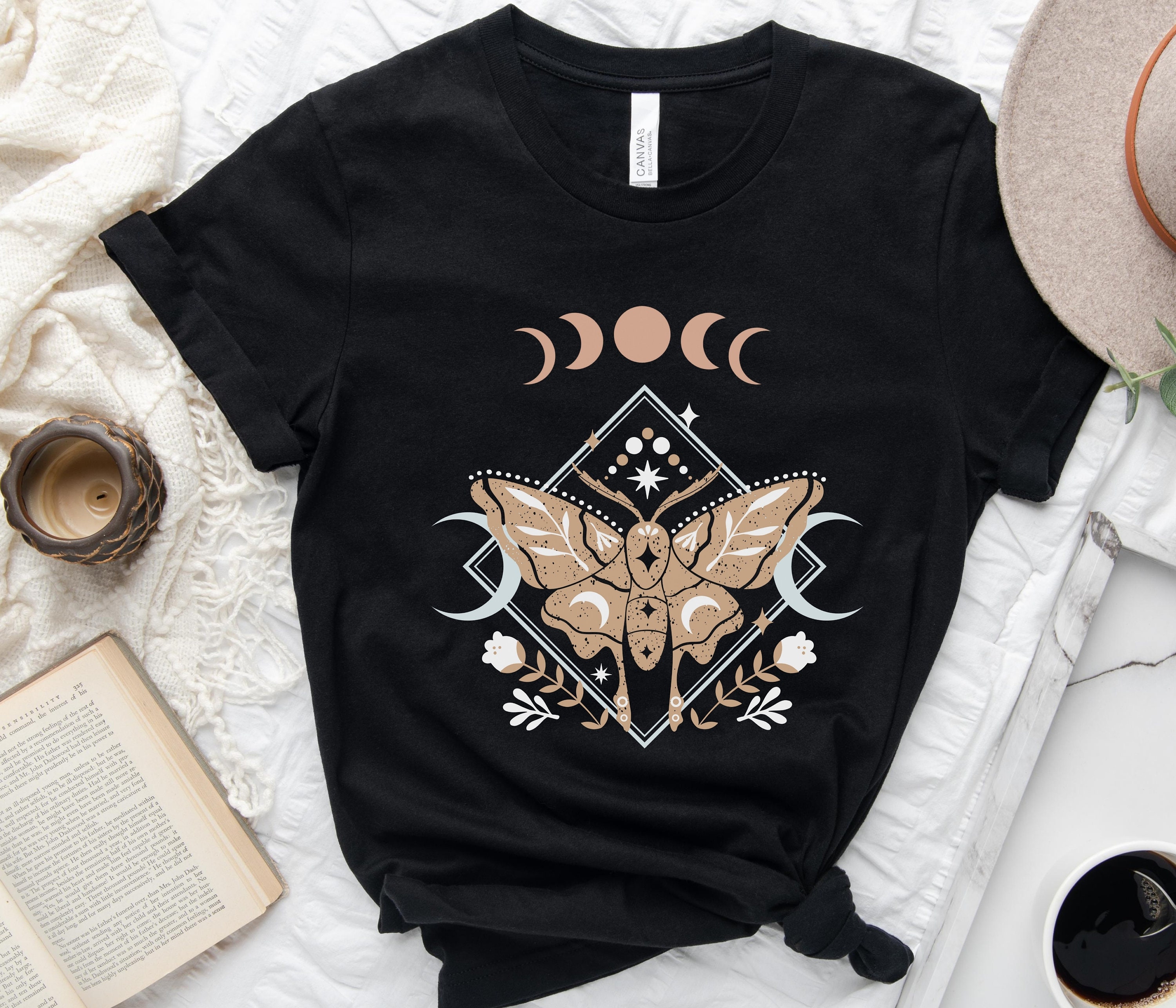 Celestial Boho Moon Phases Witch Vibes Butterfly Shirt Pastel - Etsy Canada