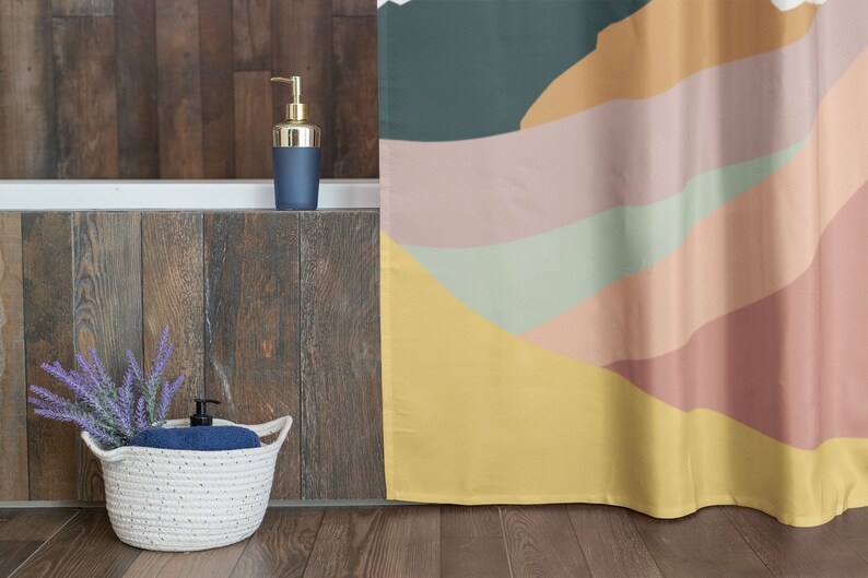 Western Shower Curtains Desert Landscape Boho Shower Curtain Etsy