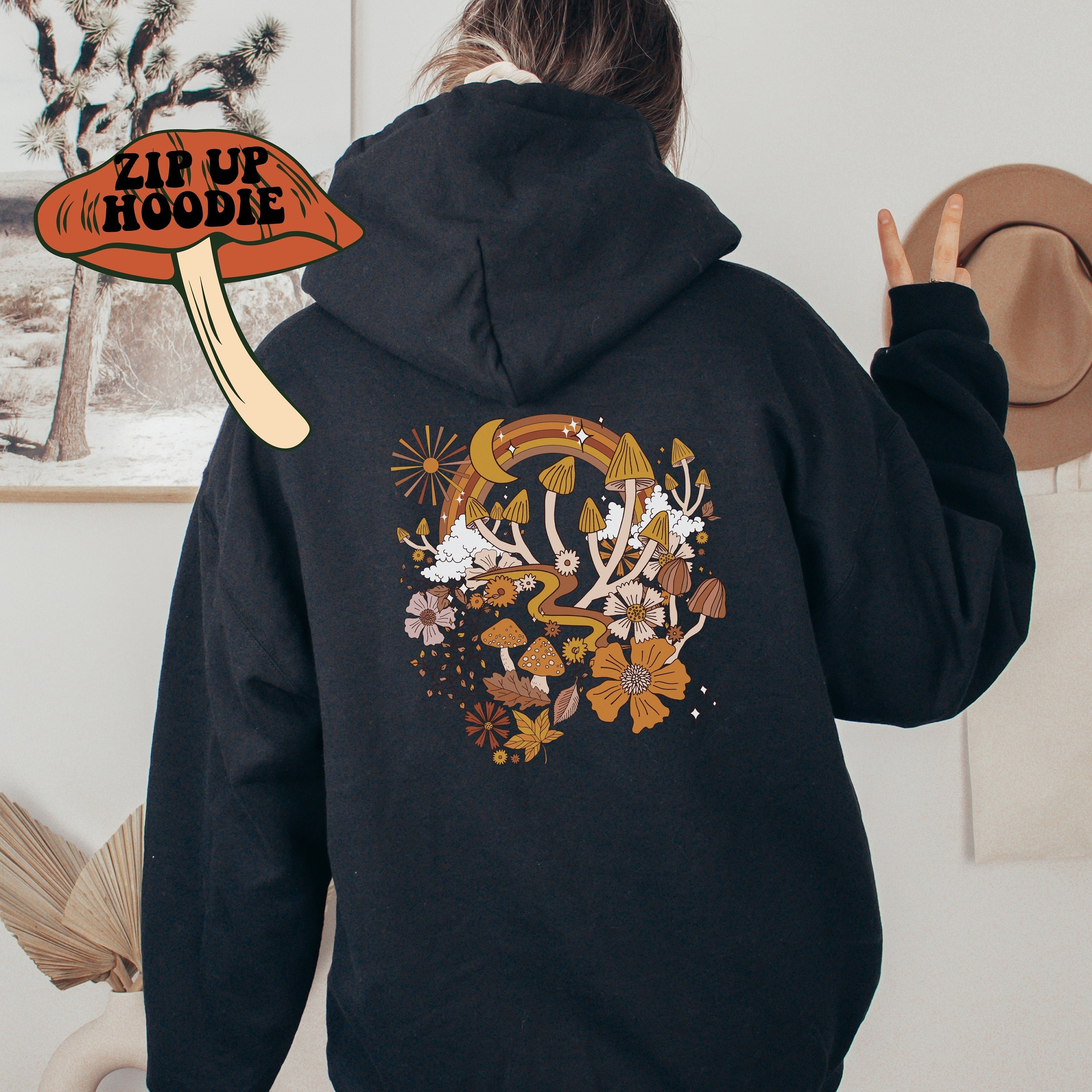 Mushroom Hoodie Boho Cottagecore Shirt 