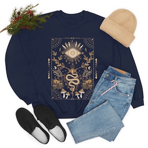 Witchy Tarot Sweatshirt | Mushroom Sweatshirt | Mystical Sweatshirt | Mushroom Clothing | Nature Sweatshirt | Forestcore Sweatshirt