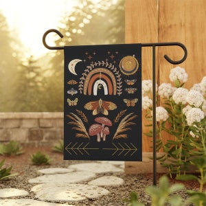 Witchy Yard Decor | Seasonal Decor Garden Flag | Halloween Flag | Goth Garden Flag | Witchcraft Gifts | Dark Aesthetic Decor | Witch Decor