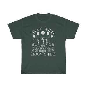 Stay Wild Moon Child Celestial Shirt Dancing Skeletons Graphic Tee Witchy Shirt Oversized T Shirt Plus Size Witchy Clothing image 5