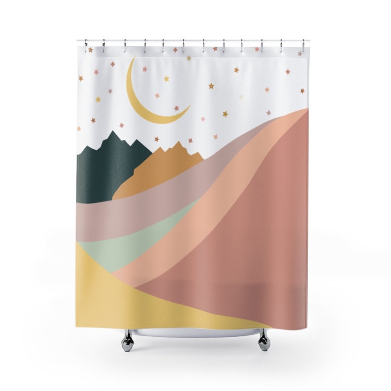 Western Shower Curtains Desert Landscape Boho Shower Curtain Etsy