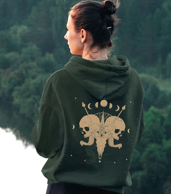 Felpa con cappuccio Mystical Skull Tarot Aesthetic Hoodie