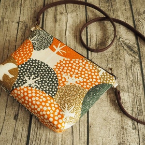 Japanese Vintage Birds and Tree Shoulder Bag Sling Bag Cross body bag, with detachable and Adjustable Strap, name embroidery option