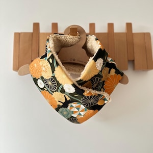 Handmade Japanese Black Wave Cute Cat Fleece Scarf Neck Warmer, gift for Cat Lover, various size options and Name Embroidery