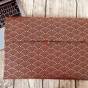Japanese Vintage Wave Laptop Bag, Book Sleeve, Device protection bag for iPad, Kindle, Kobo, Switch, MacBook