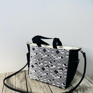 Japanese Black Wave Cute Cat Shoulder Bag, Crossbody Bag with Adjustable Strap, Handmade gift for cat lover